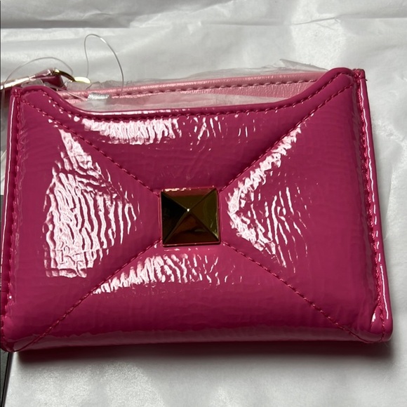 Pink Patent PU Leather Wallet with stud detail - Picture 2 of 7